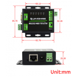 Konwerter przemysłowy RS232/RS485 na Ethernet Waveshare